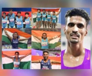 Who bagged gold medals for India at Asian Athletics Championships?