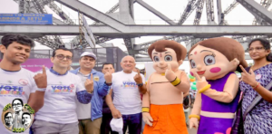 Chhota Bheem & Chutki Take Over Howrah Bridge! Creative Poll Campaign Sparks Buzz Ahead of Elections