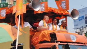 Saffron Surge at Hazra! Thousands Join Amit Shah-Suvendu Mega Roadshow