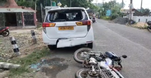 High Drama in Bagdah! BJP Candidate’s Car Smashed; Accused Rider Spotted in TMC Jersey